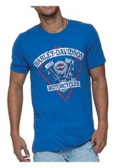 Harley-Davidson Men’s Pander Short Sleeve Tri-Blend T-Shirt, Royal Blue