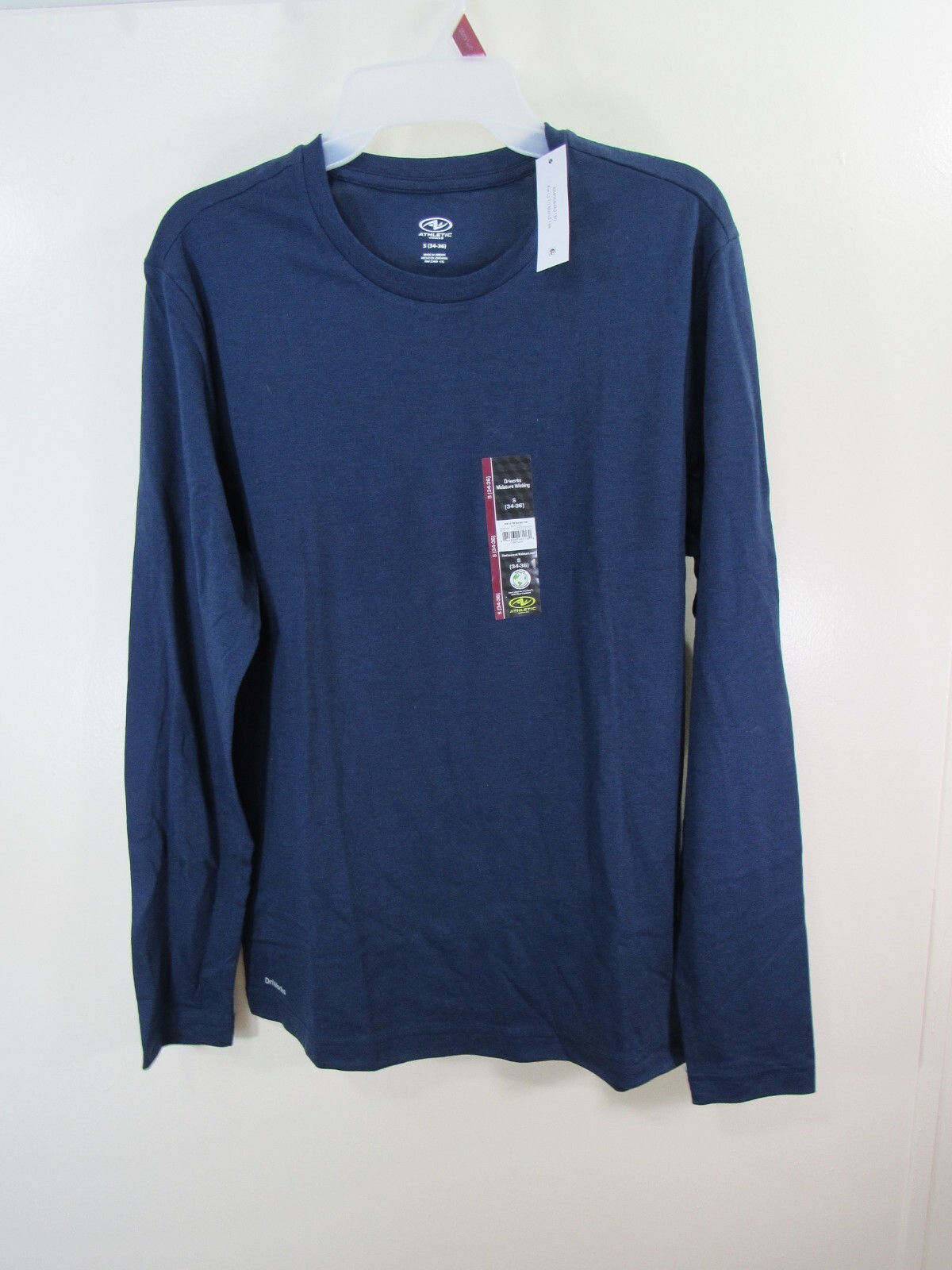 New Athletic Works Men T Shirt Size S 34 36 Blue Cove Long Sleeve gallery