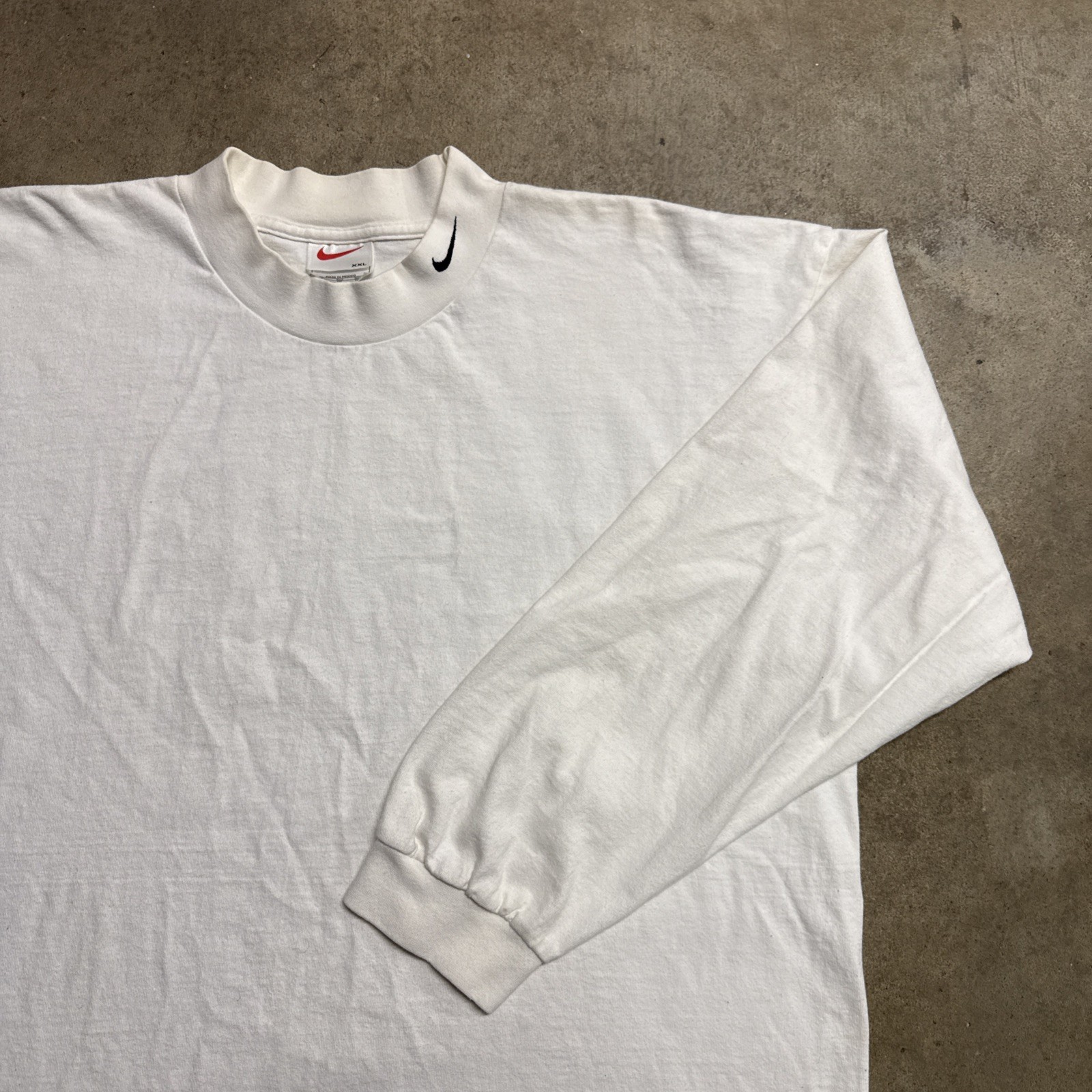 Vintage Nike Shirt Mens 2XL White Long Sleeve Mock Neck Swoosh ACG Thermal USA gallery