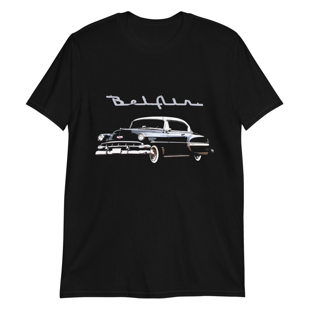 1954 Chevy Bel Air Black Antique Car Collector Cars Short-Sleeve Unisex T-Shirt