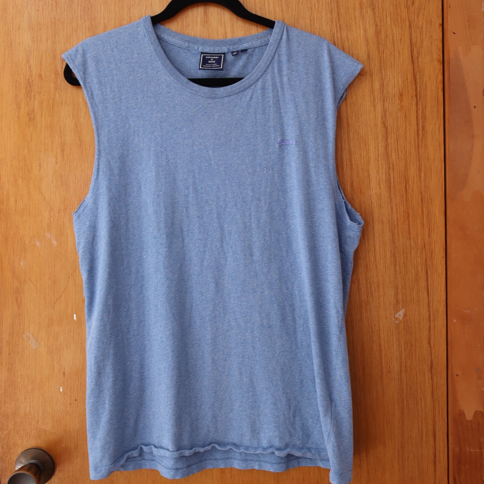 Superdry Men's Organic Cotton Essential Logo Tank Top Blue Muscle Tee Small S gallery