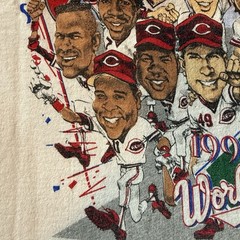 CINCINNATI REDS 1990 World Series Champs Licensed T-Shirt. LARGE Dead Stock VTG