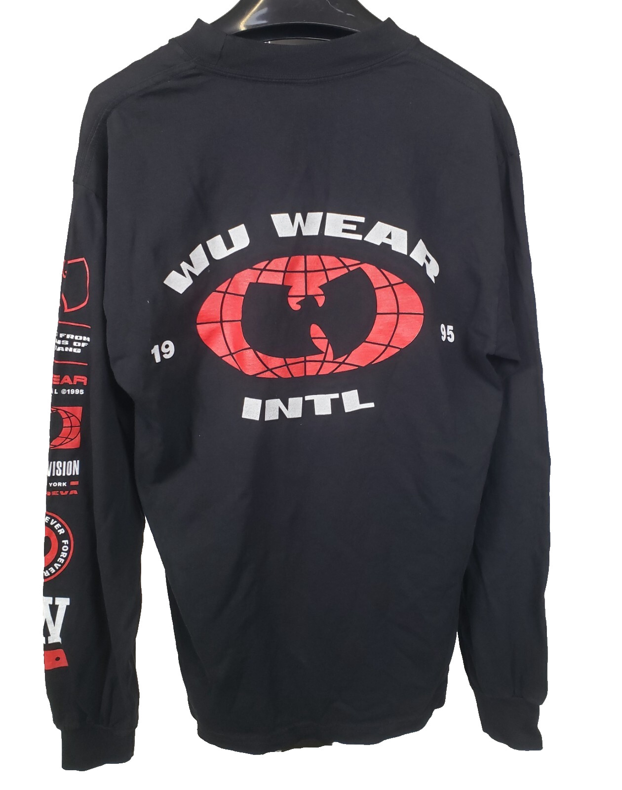 Wu-Tang Clan Wu Wear International 1995 Double Sided Long Sleeve T Shirt ~ SMALL gallery