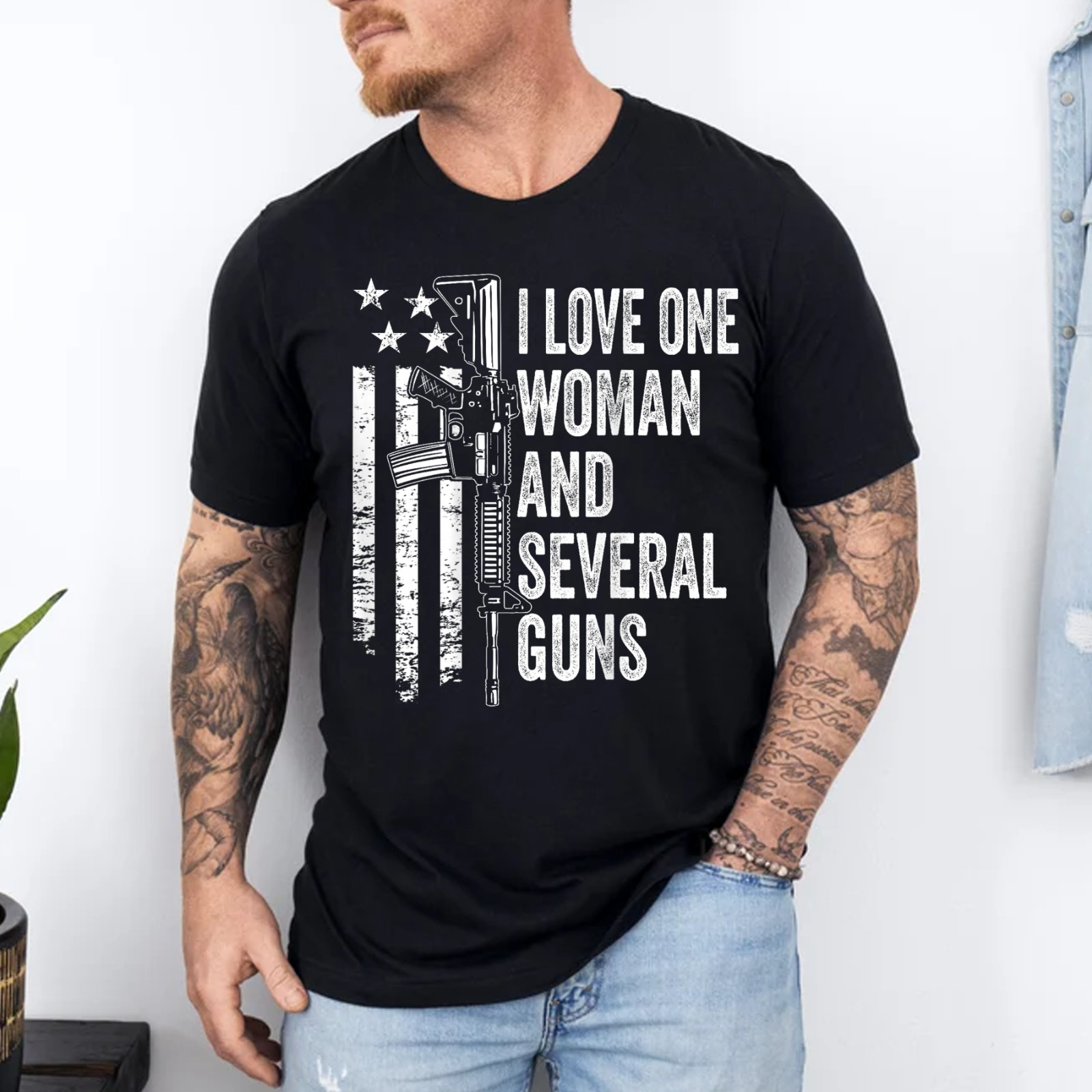 I Love One Woman And Several Guns - Husband Funny Mens Gun T-Shirt gallery