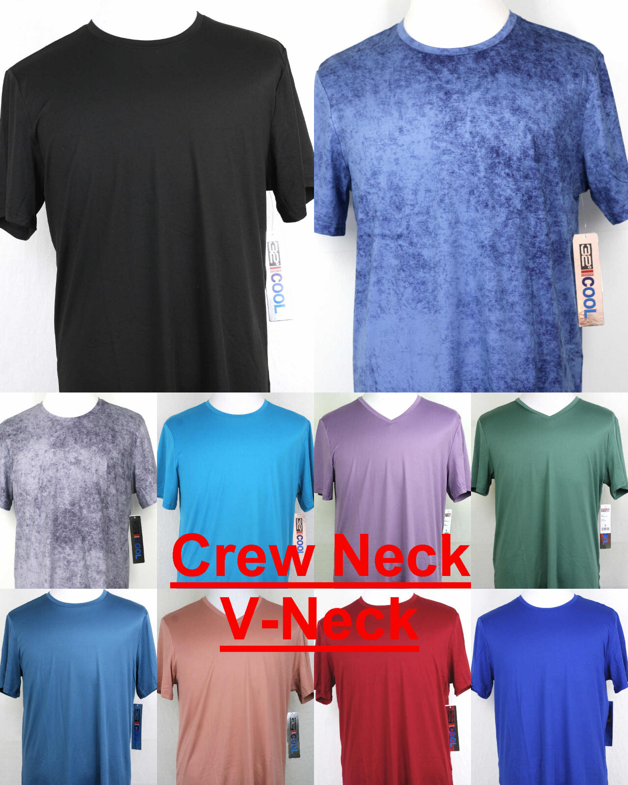 32 Degrees Cool T-Shirt Crew Neck or Vneck Short Sleeve S, M, L, XL, XXL gallery