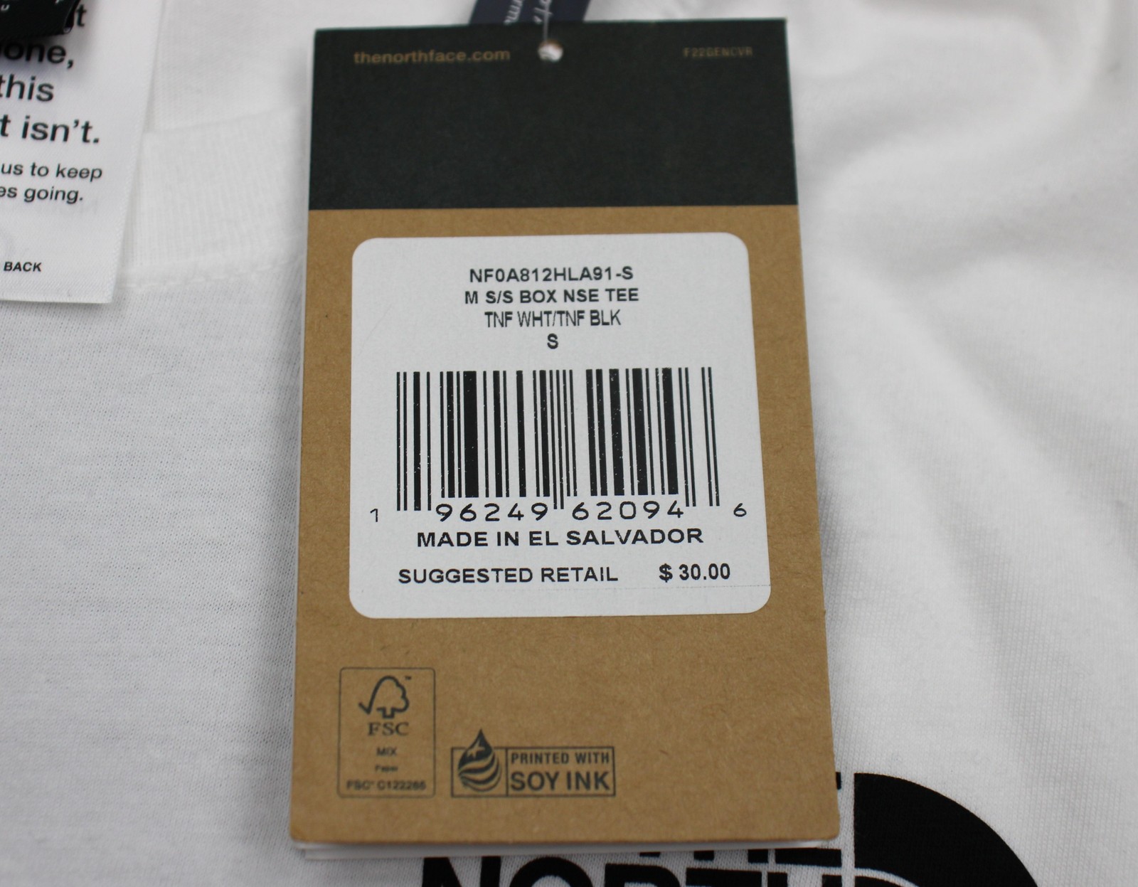 The North Face Box NSE T-Shirt Mens Small White Logo Graphic NWT Outdoor gallery