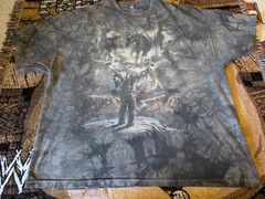 Native American T Shirt Medium 3XL Grey Tie Dye Horses Shaman Lightning Mountain