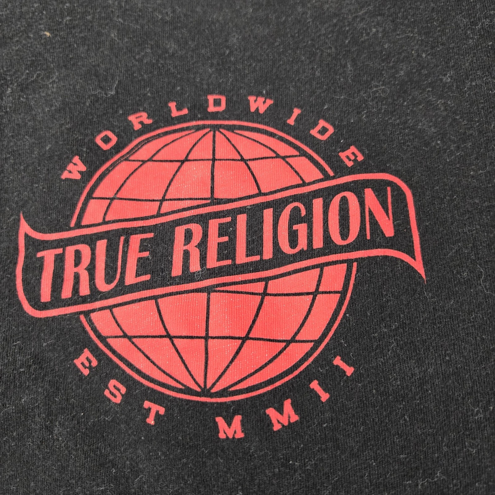 True Religion Men Shirt M Black Graphic Print Fall Winter Music Tour Logo gallery