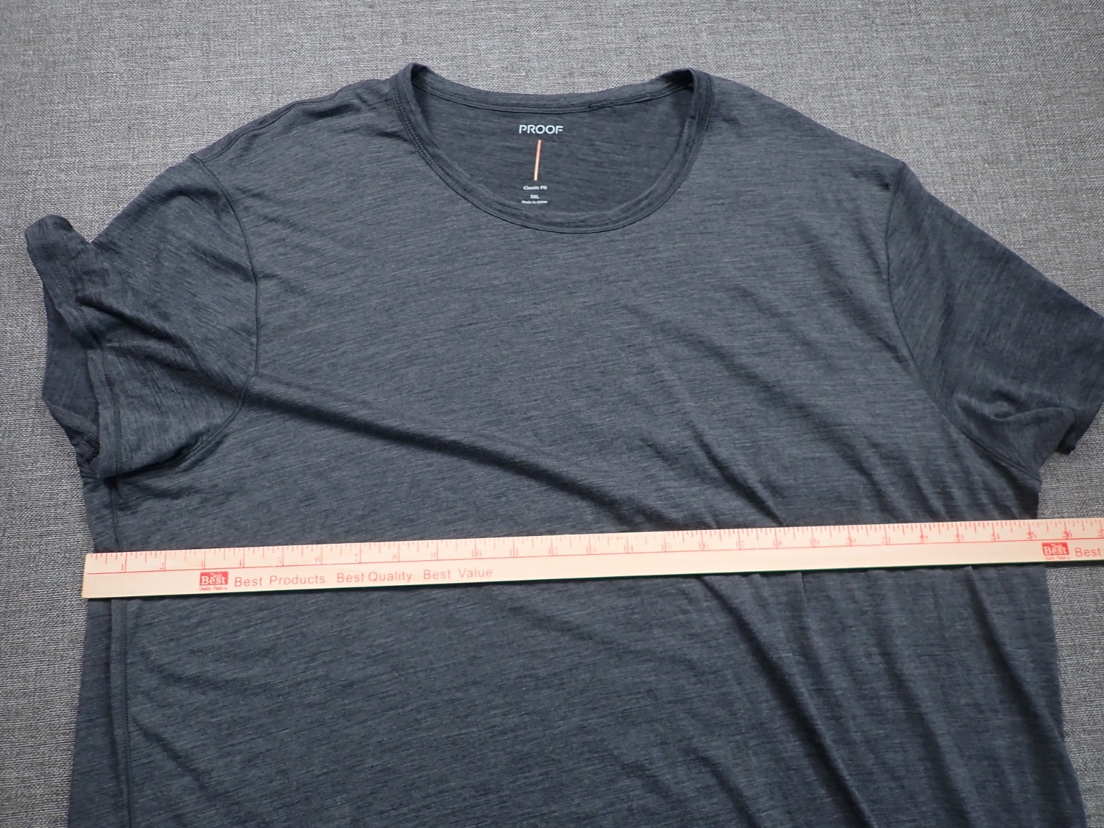 Huckberry Proof Merino Wool Stretch Crew Neck T Shirt Mens 3XL Gray Short Sleeve gallery