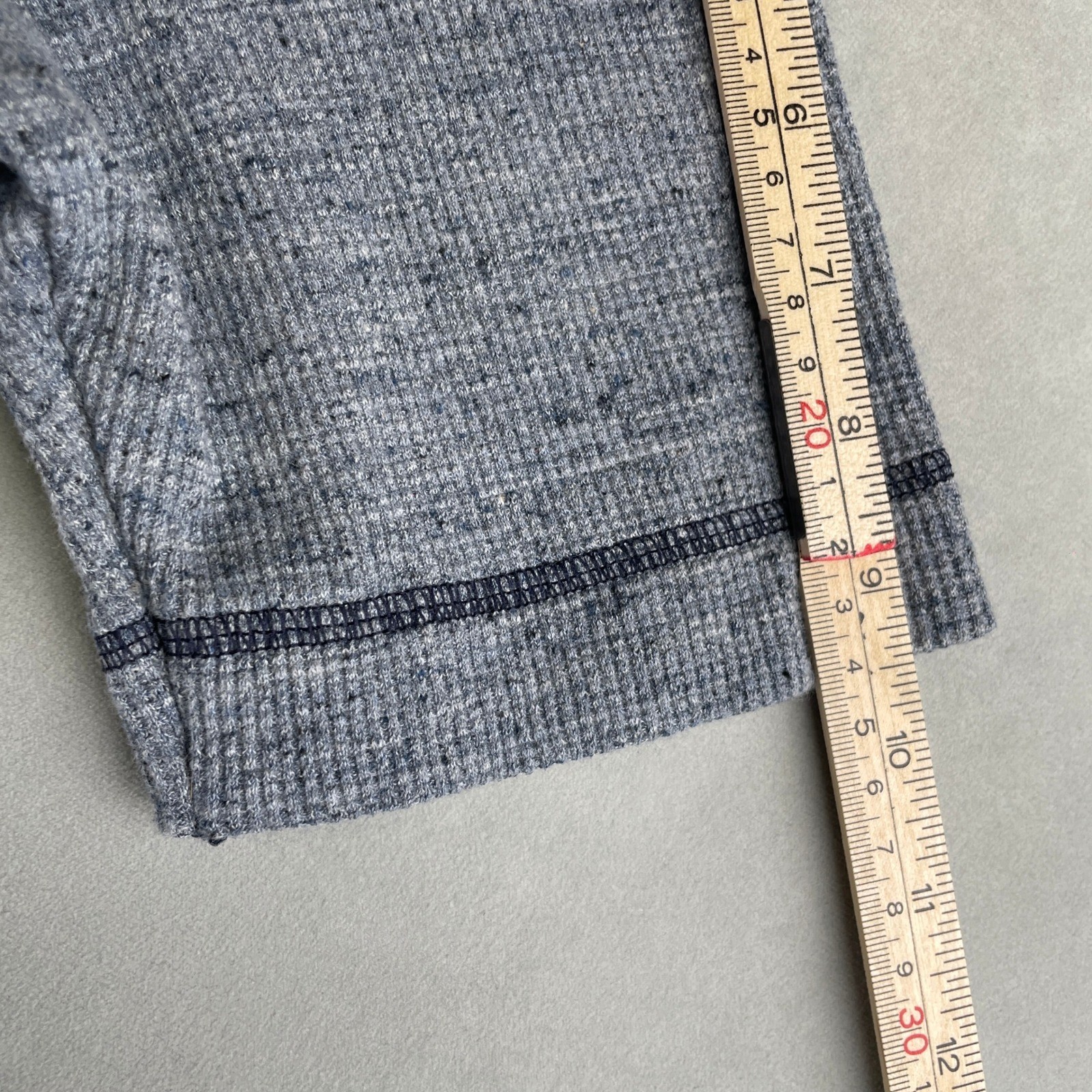 American Apparel Mens Short Sleeve Thermal TShirt L Heather Grey USA Made READ gallery