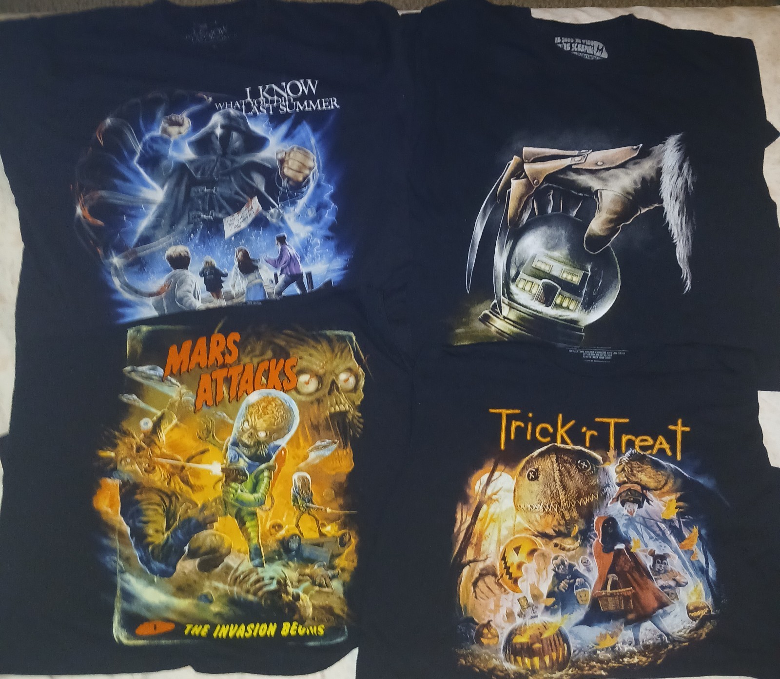 Horror Movie T Shirt Lot of 4 Ladies LRG – Freddy Mars Attacks! See Description