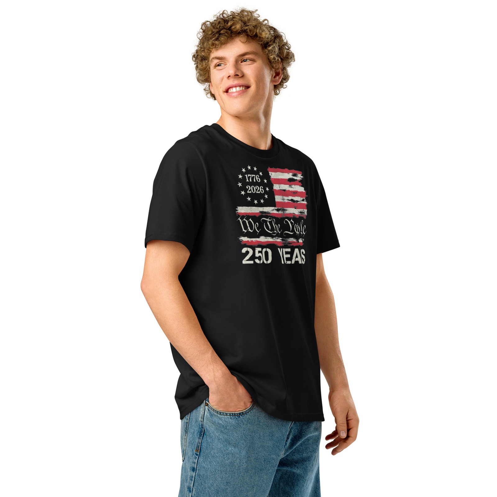 4th of July 1776 2026 250th anniversary Unisex organic ribbed neck t-shirt gallery