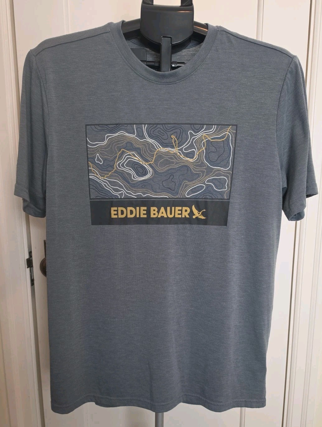 Eddie Bauer Mens Graphic T-Shirt Topographic Map Short Sleeve Crew Neck Medium gallery