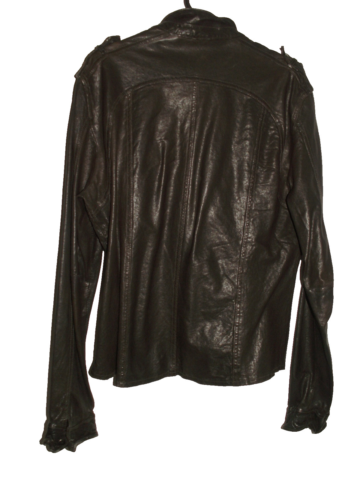 Men's All Saints MCKAY LEATHER SHIRT jacket overshirt XL (ref80) £199.99!!!!! gallery
