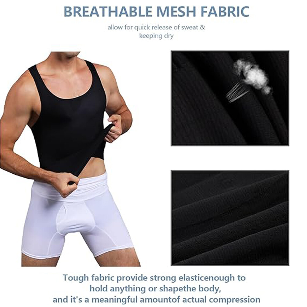 Mens Slim Shaper Body Vest Chest Belly Waist For Man Boobs Compression Tank Tops gallery