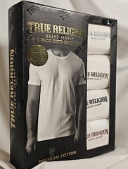 True Religion 4 Pack Crew Neck T-Shirts Large, White Premium Cotton SHIPS FREE!