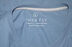 Mint FREE FLY Cotton Bamboo Crew Neck Blue Long Sleeve Tee T-Shirt Sz L