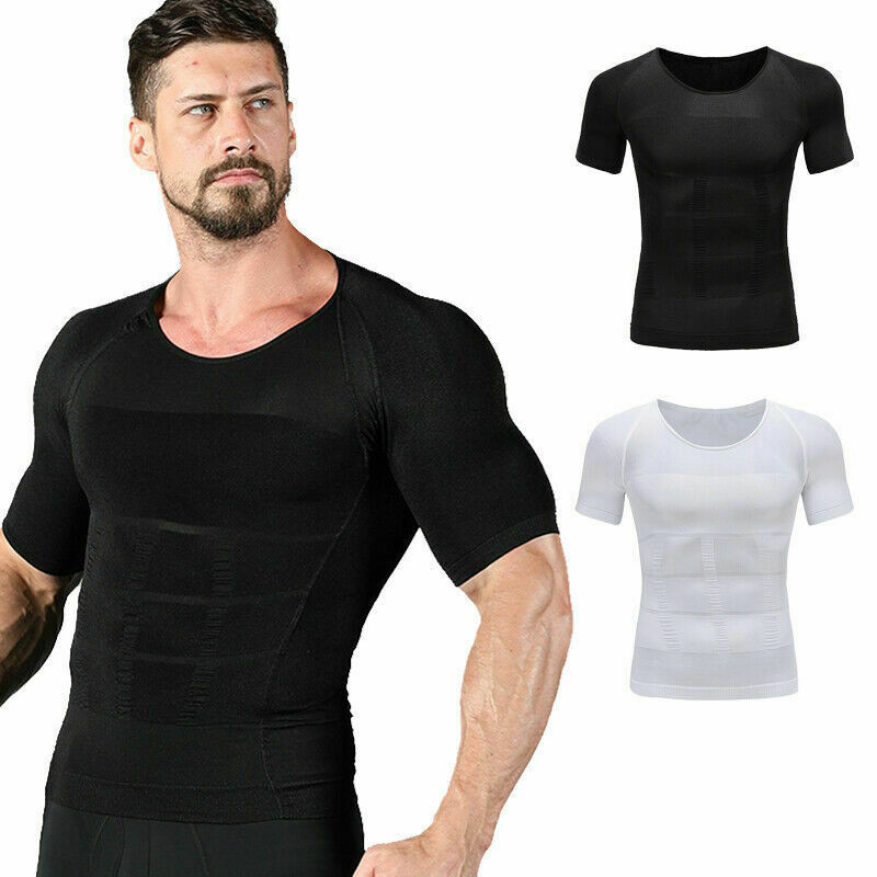 Men Slimming Body Shaper Waist Trainer Tank Top Fat Burn Belly Compression Vest gallery