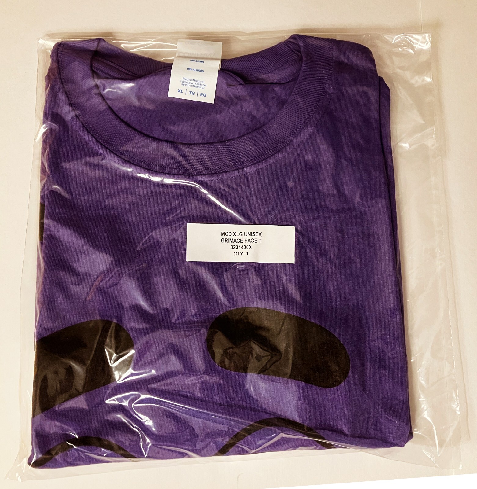 McDonald's Limited Edition Grimace Face T-Shirt - XL - XLarge Size Tee - NEW gallery