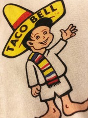 Taco Bell 1970s Vintage Mascot RINGER Tee FREE S&H Fast Food