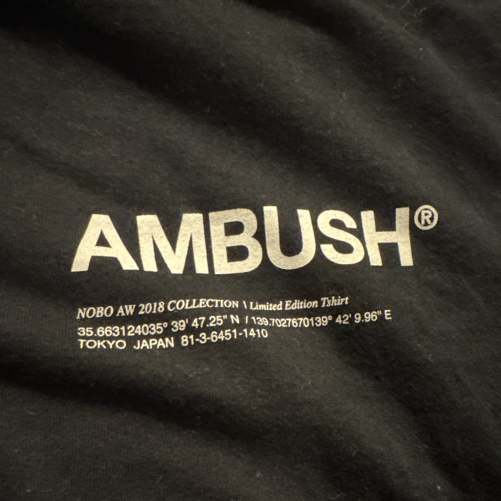 AMBUSH Black Limited Edition Logo Graphic Print Crew Neck Tee Shirt Mens M gallery
