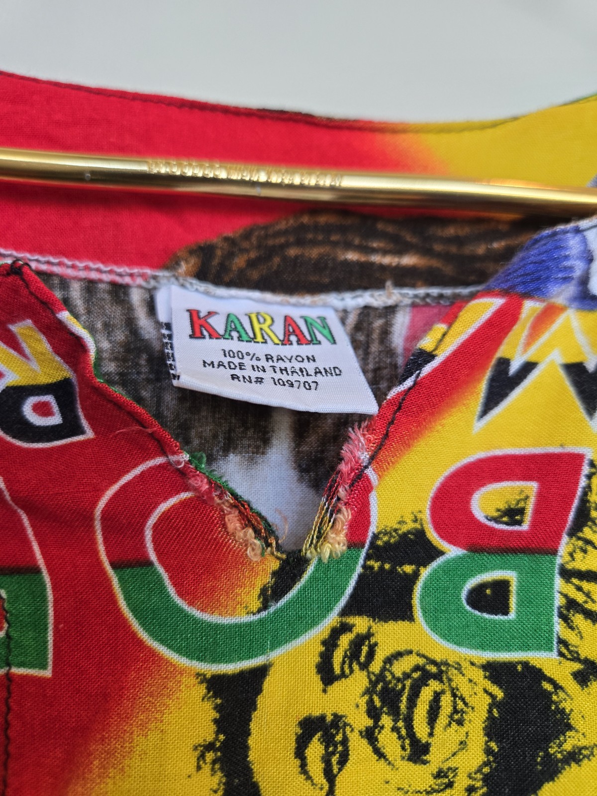 Vintage Bob Marley Karan Shirt Pull Over Slip On Men's Women's Large gallery