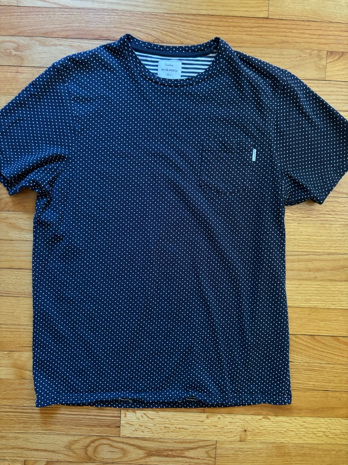 Peter Werth London Men’s Bridger Tee Black Polka Dots XL