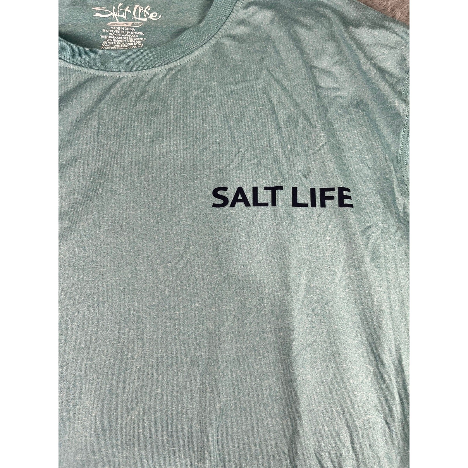 Men’s Salt Life teal green SLX XL Long-Sleeve Performance Tee Excellent gallery