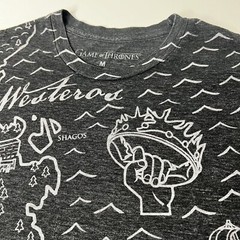Game of Thrones Dark Gray Map Graphic Crew Neck T-Shirt Mens Sz Medium EUC