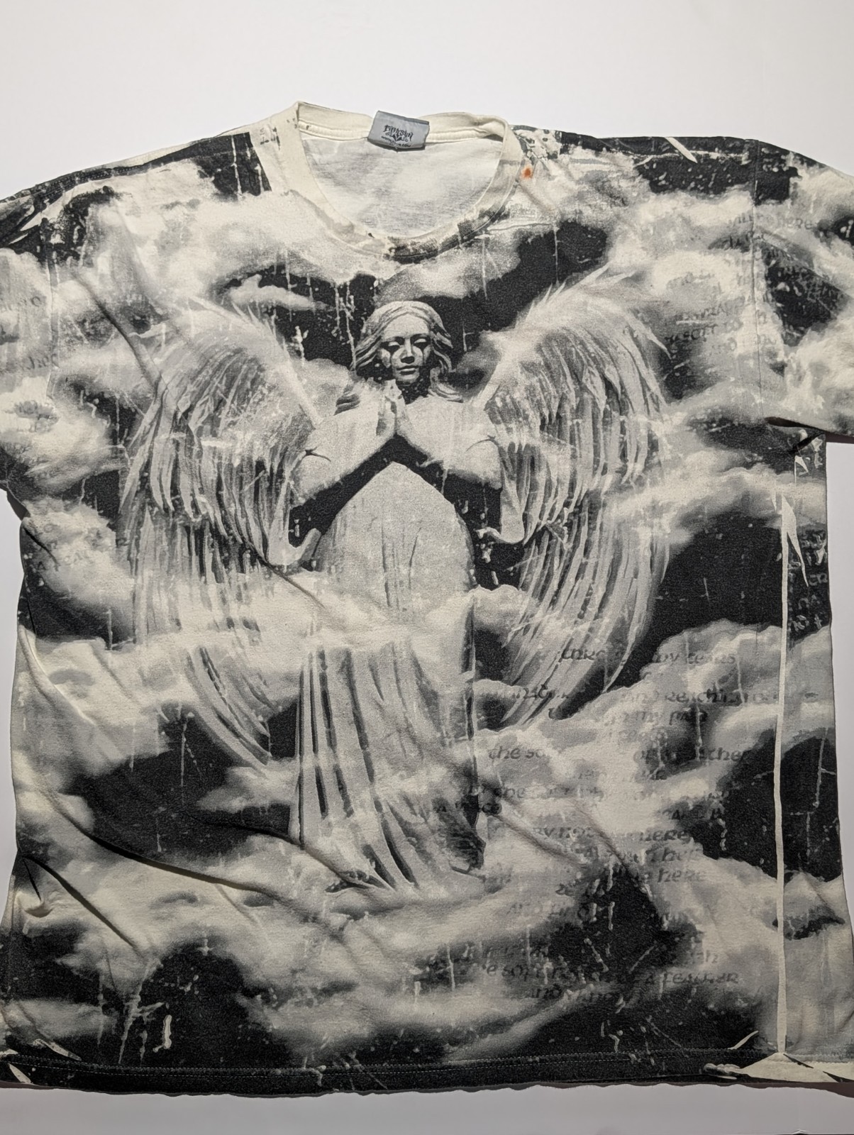 Dominus Men's M Black/White Angel Graphic Crew Neck Short Sleeve 90s-2000 gallery