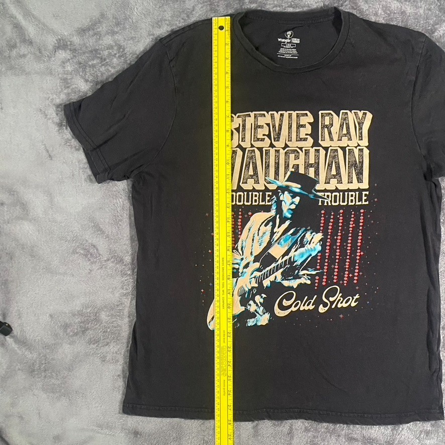 Stevie Ray Vaughan T Shirt Large Black Cold Shot Double Trouble Wrangler SRV 202 gallery