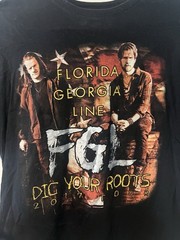 FLORIDA GEORGIA LINE DIG YOUR ROOTS 2017 TOUR SHIRT Sz L RARE FGL COUNTRY MUSIC