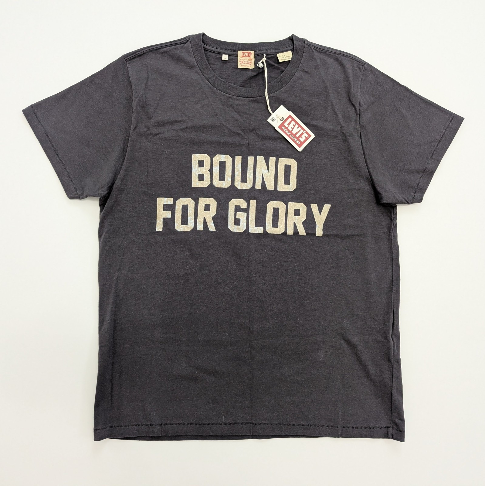 $98 Levi's Vintage Clothing LVC Bound For Glory T-Shirt Large Gray 100% Cotton gallery