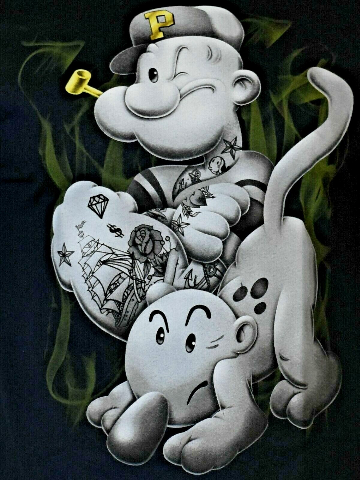 Wholesale Lot- 12 Men's T-shirt -POPEYE The Sailor Man-Up in Smoke -NEW gallery