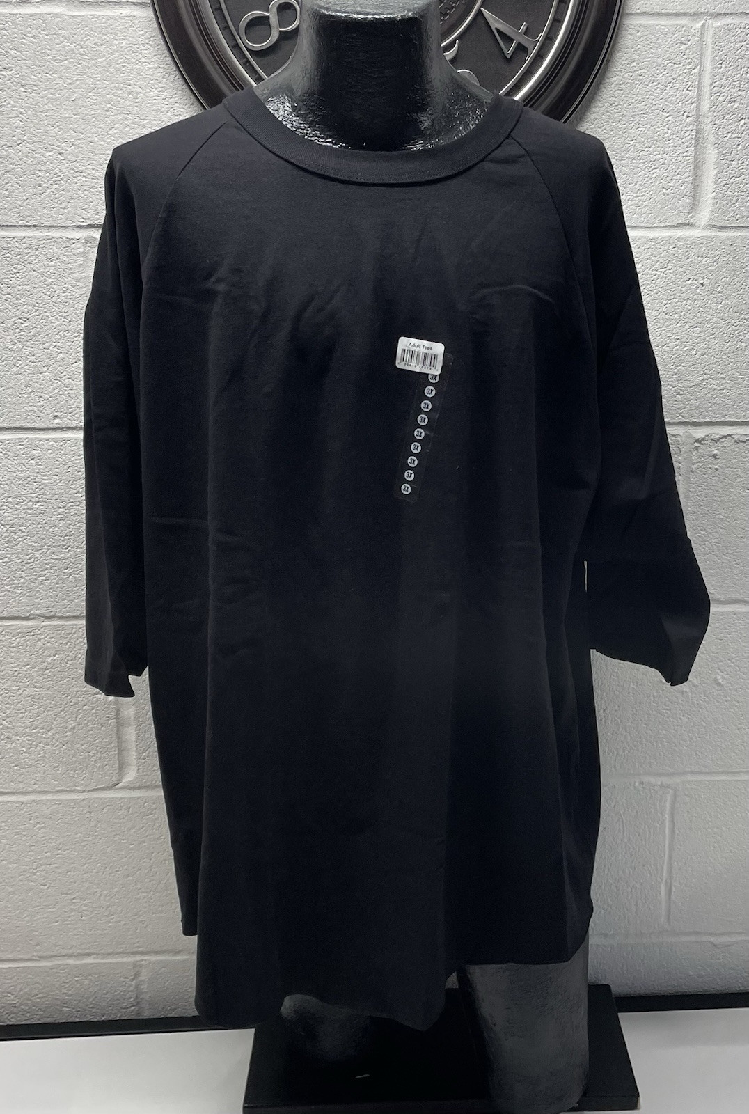 NWT Men’s Hipster T-Shirt ALSTYLE Solid BLACK Long Length Curved Hem Tee 3XL