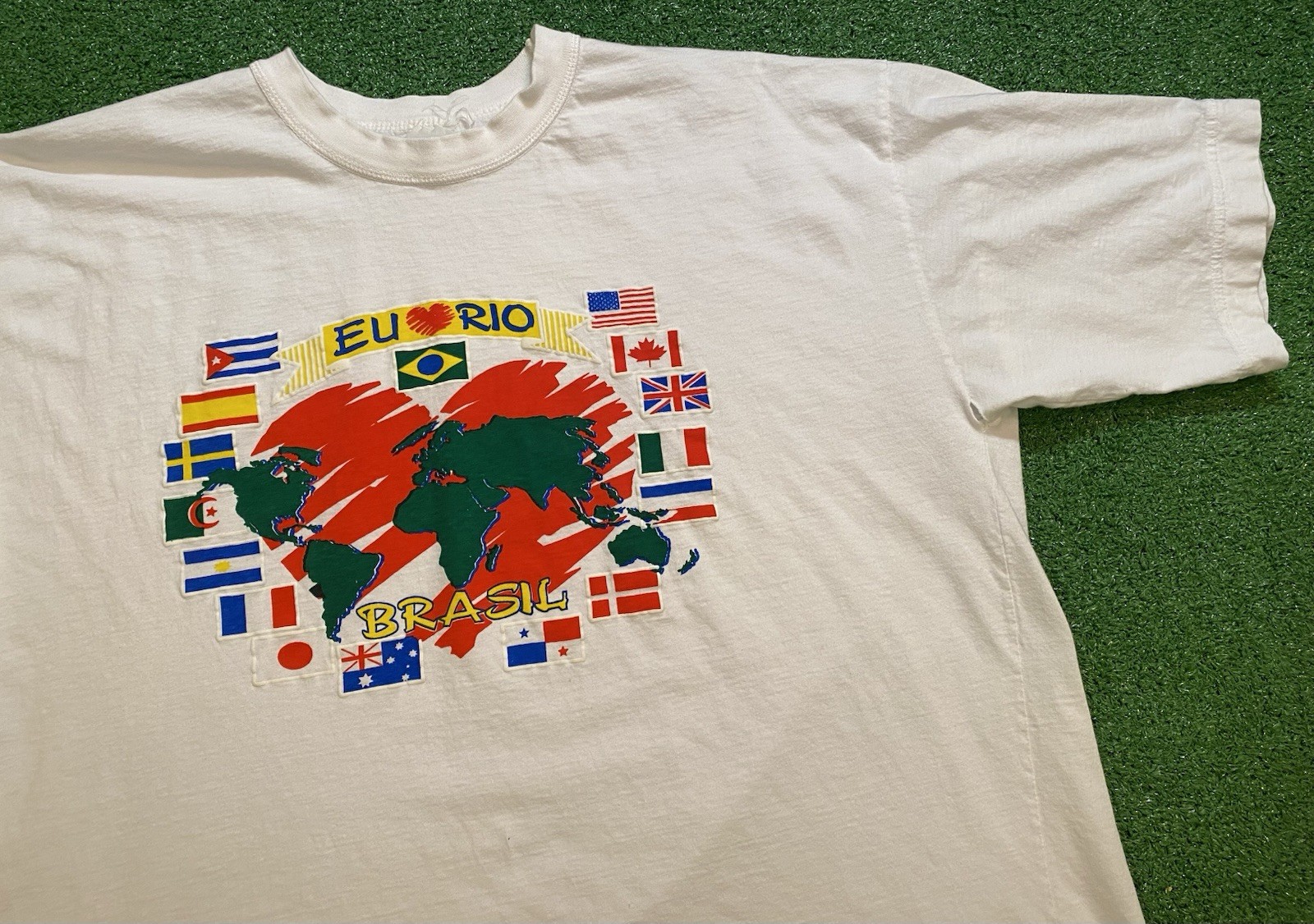 Vintage 90s Rio De Janeiro Brasil Brazil T Shirt Mens Large Country Travel EU gallery