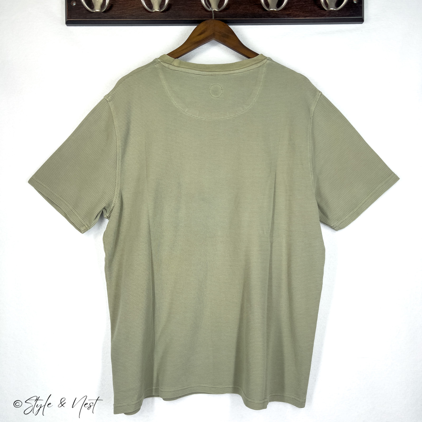 Common People Waffle Knit Tee Medium Sage Light Green Cozy Ribbed Coastal gallery