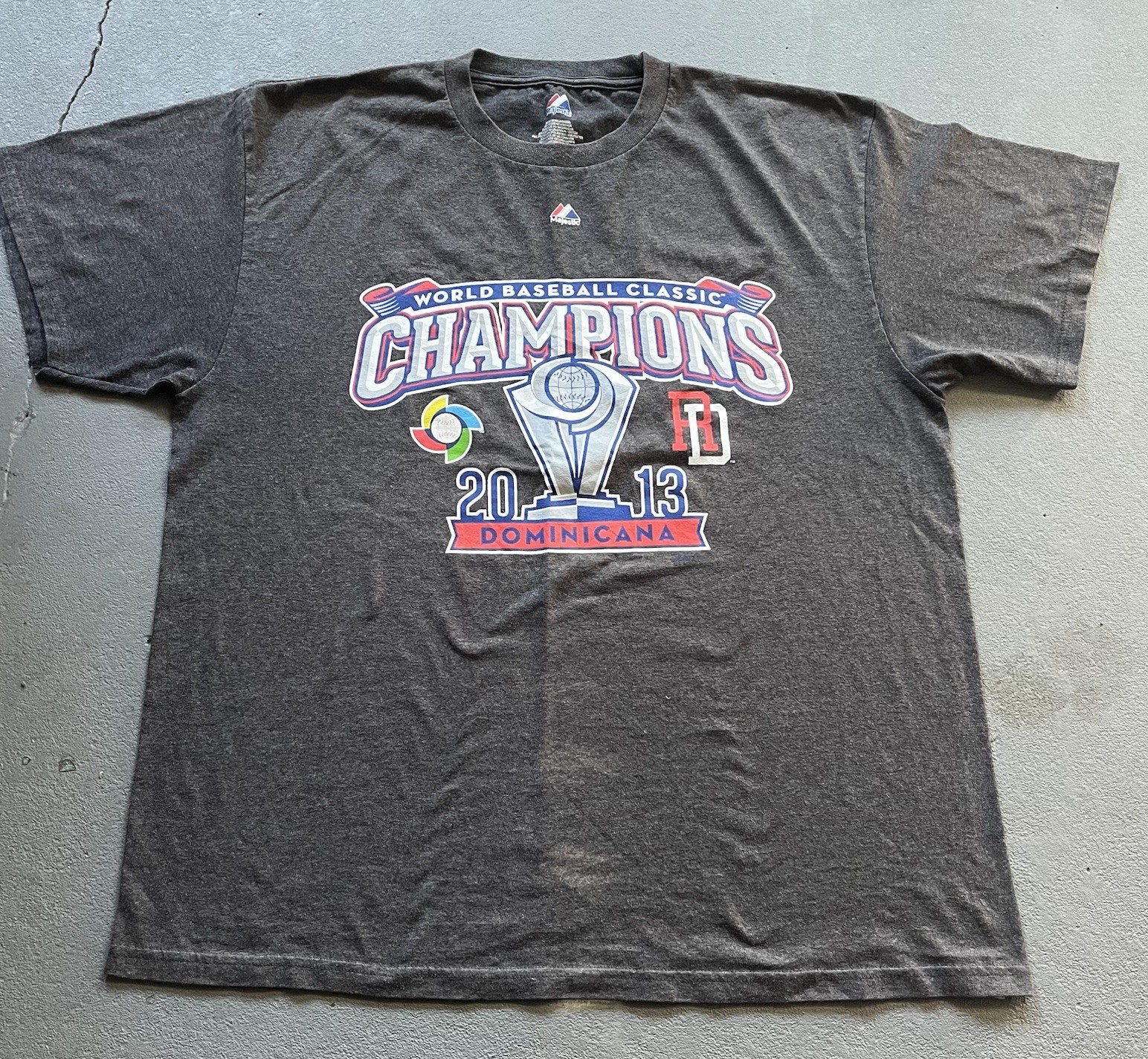 2013 Dominican Republic World Baseball Champions Majestic T Shirt Size XL gallery