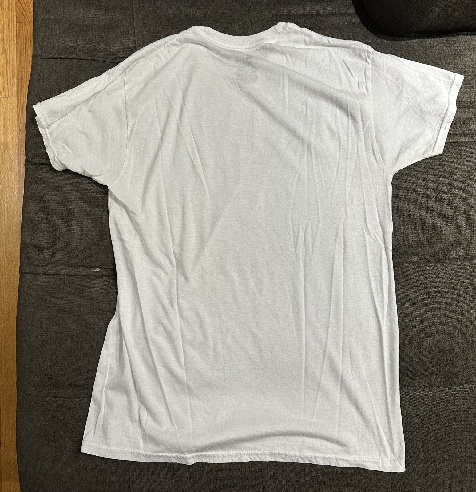 Hanes White Men's ComfortSoft 100% Cotton Lay Flat Collar Blank T-Shirt Medium gallery