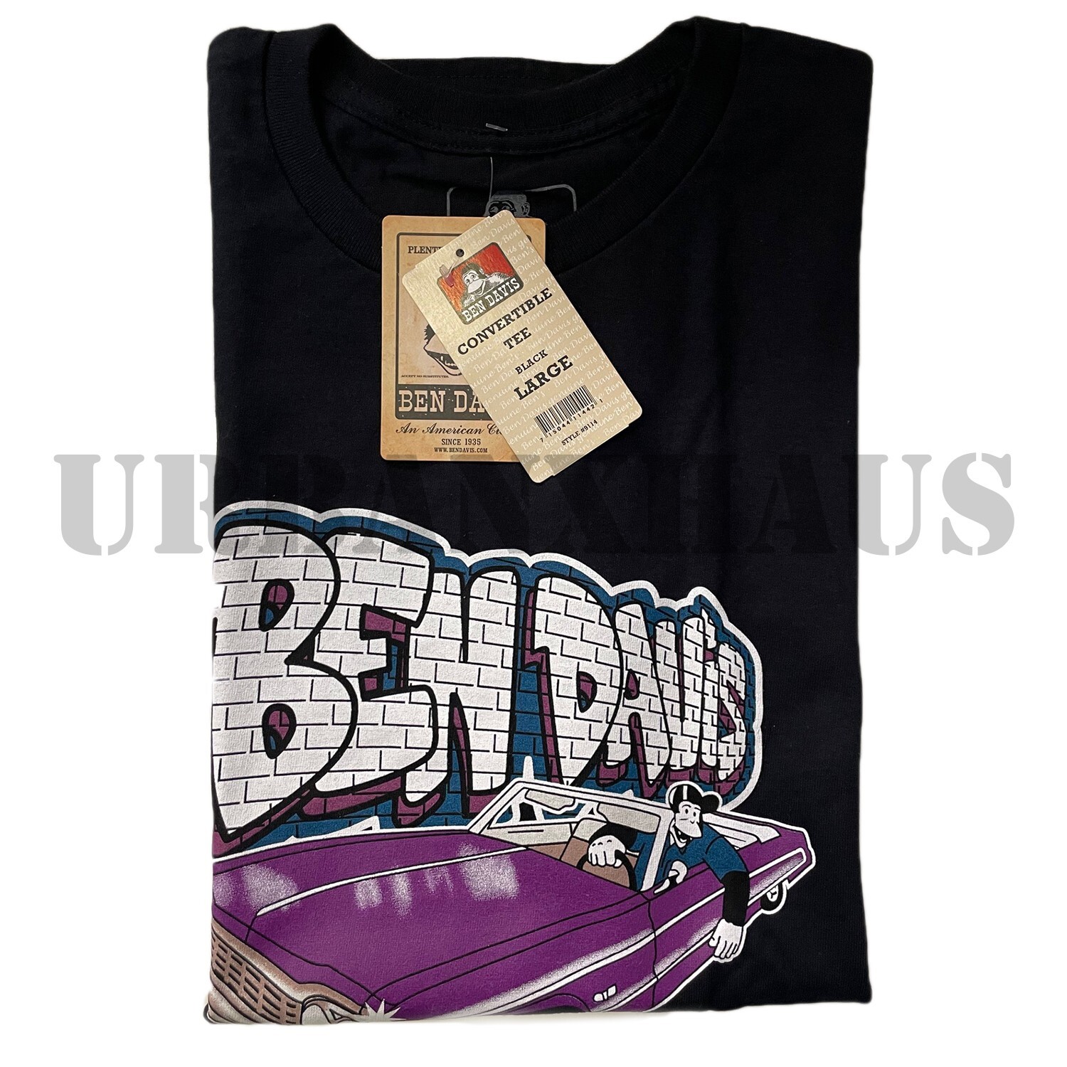 BEN DAVIS MEN'S SHORT SLEEVE T-SHIRT CONVERTIBLE LOGO PRINT (S-3XL) gallery