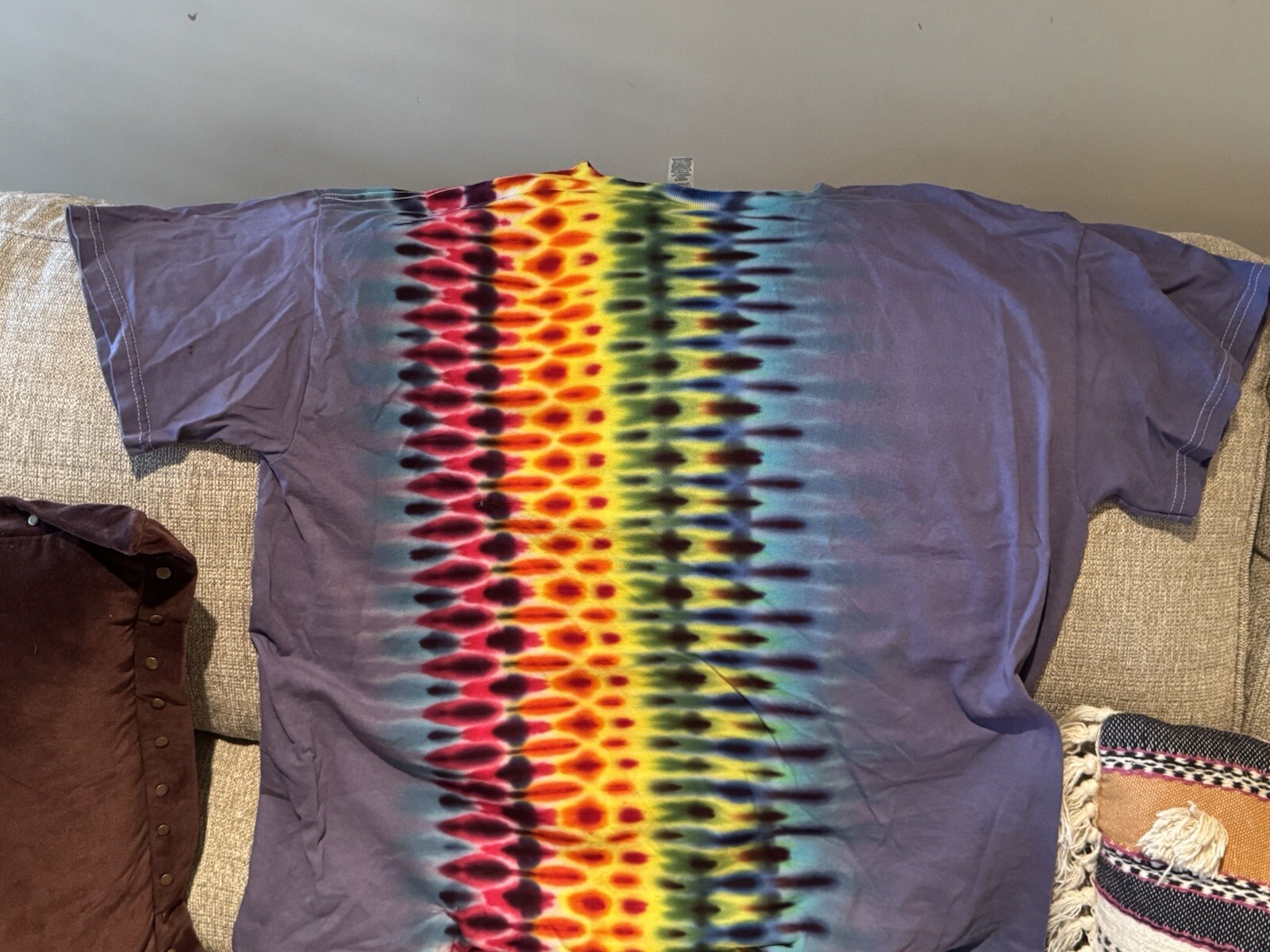 Liquid Blue Shirt Mens XL Gorgeous Rainbow Color Stripe Tie Dye New From Sphere gallery