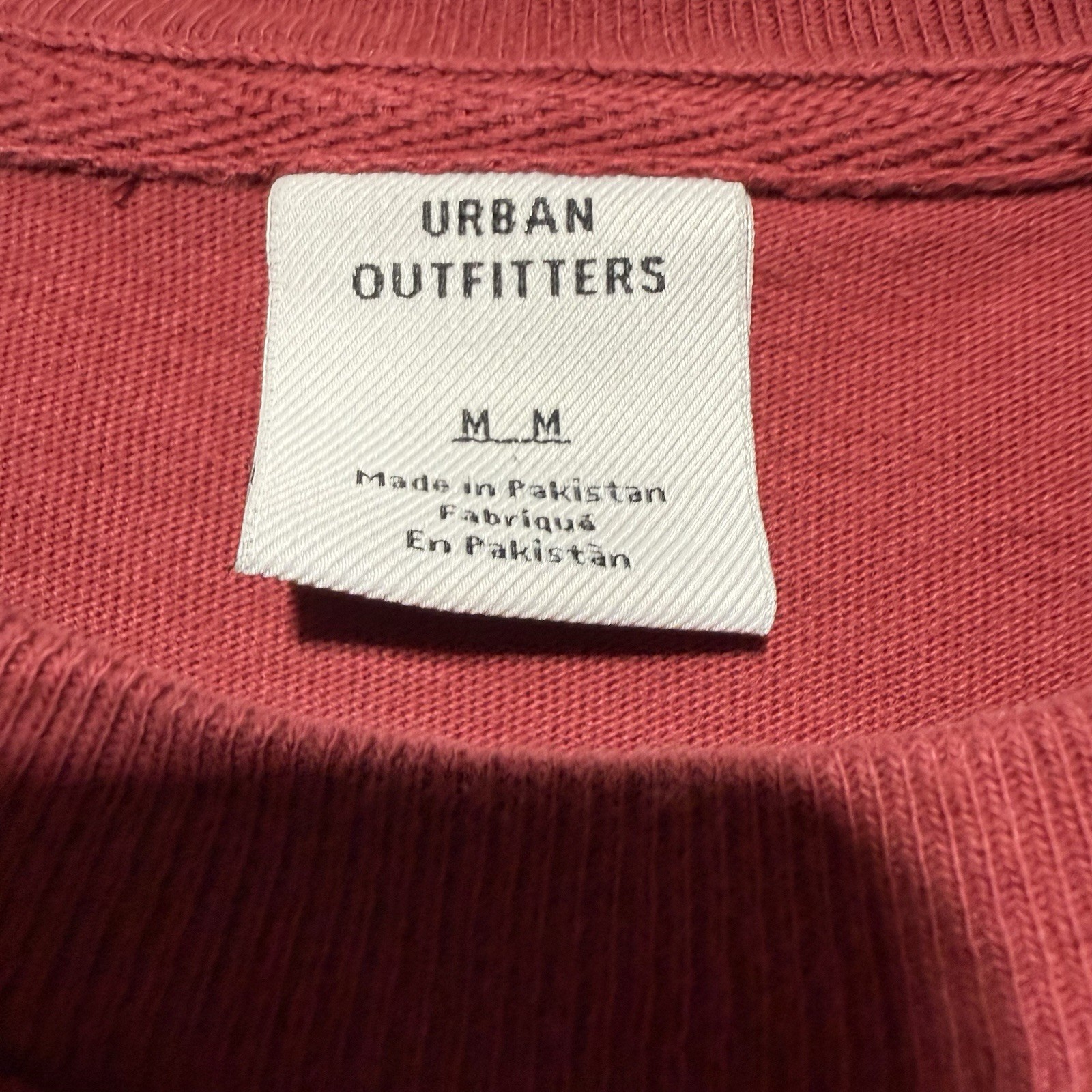 Urban Outfitters Drop Shoulder Ribbed Long Sleeve Red Tee Men’s Size M gallery
