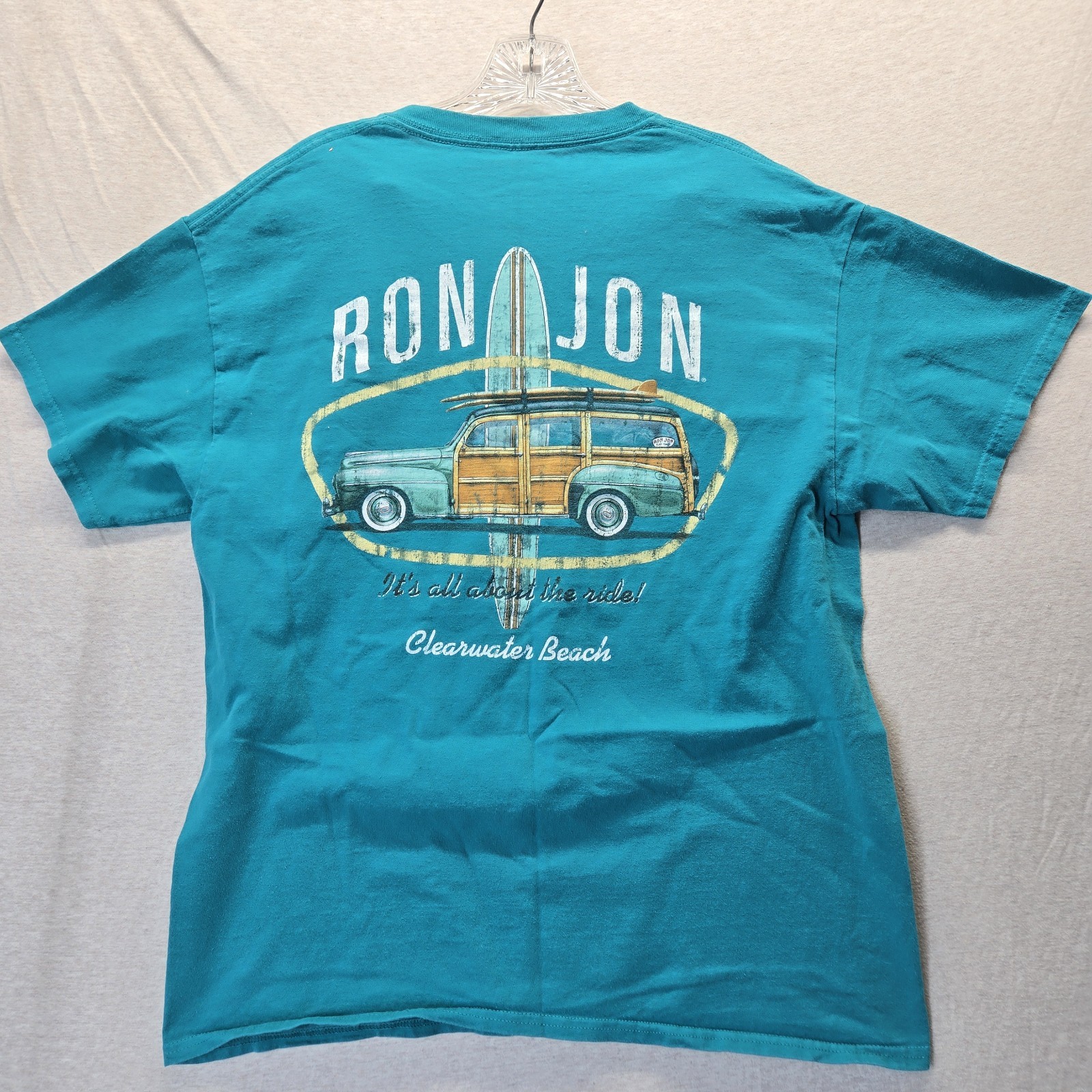 Ron Jon Surf Shop Clearwater Beach T-Shirt Men’s Size Large Teal Green gallery