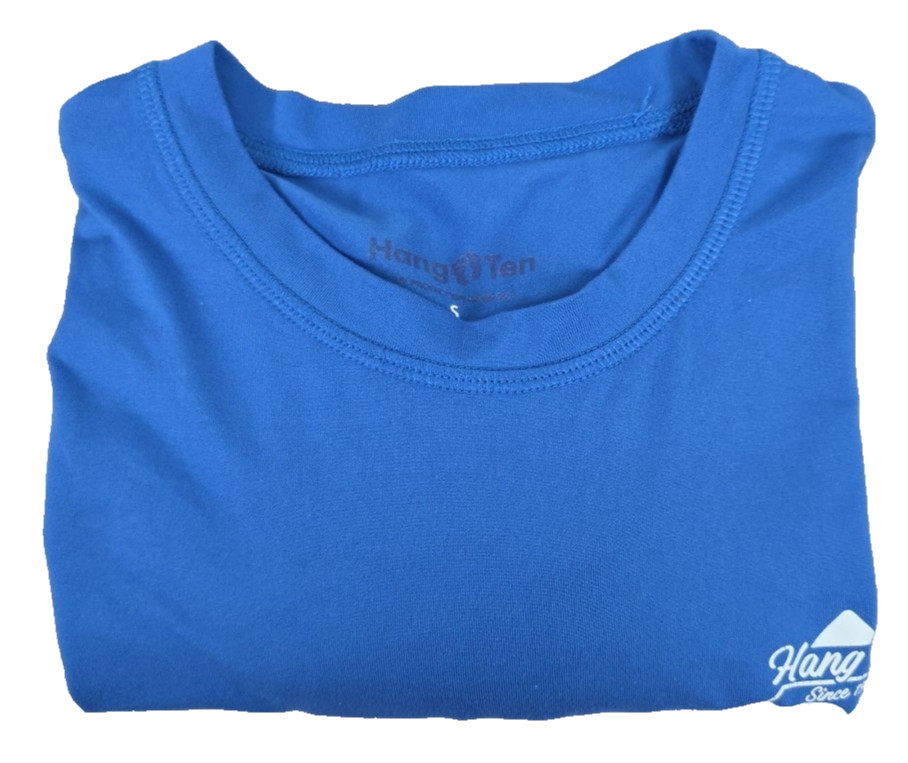 HANG TEN Mens Blue L/S Sun Tee Small Quick Dry UPF 50+ Beach Swim Surf Ocean gallery