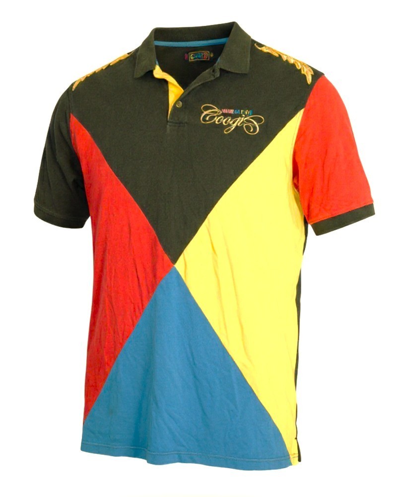 Coogi Australia Vintage Y2K Color Block Graphic Golf Polo Shirt Blue Size 3XL gallery