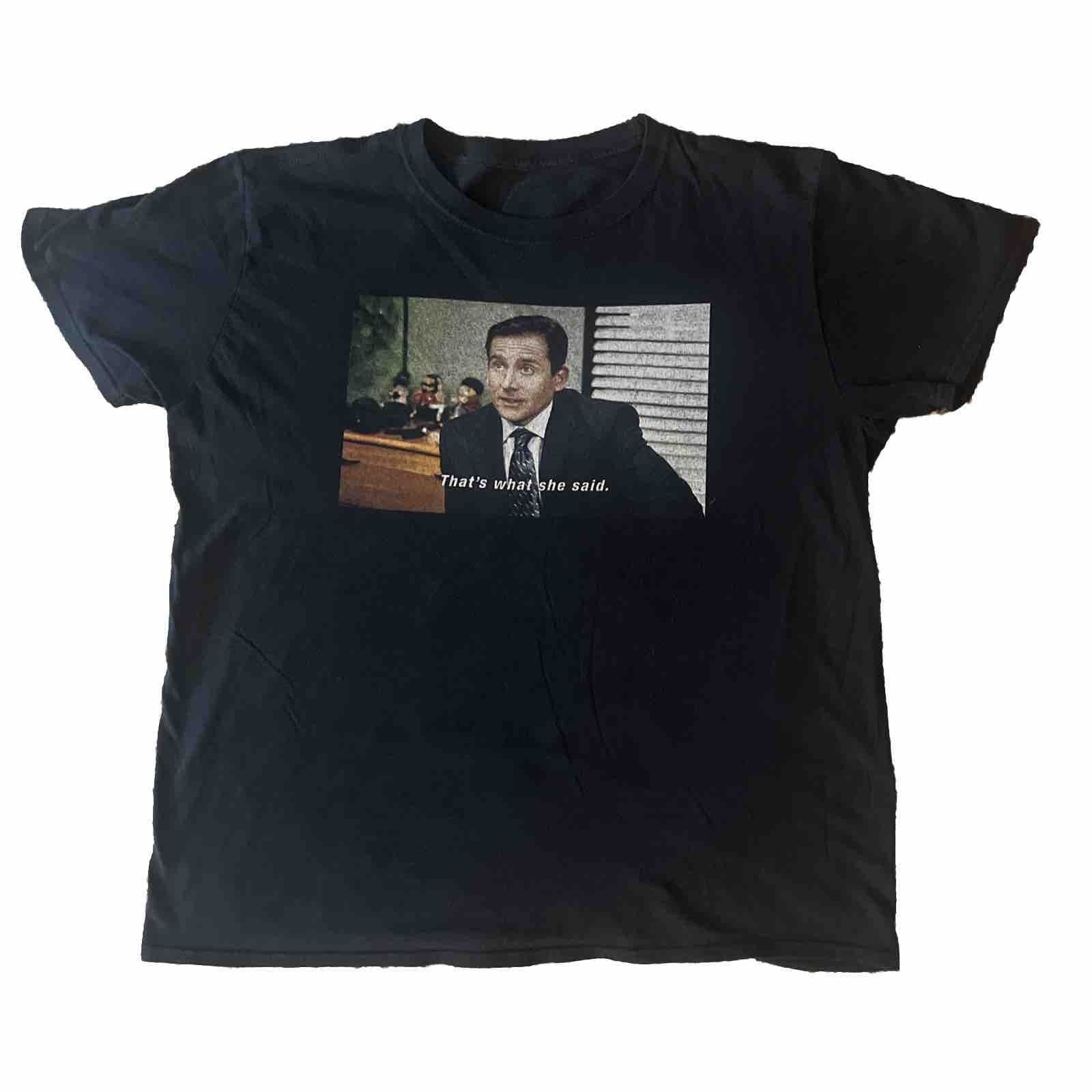Men’s Black Medium T Shirt - The Office - Steve Carrell - “That’s What She Said” gallery