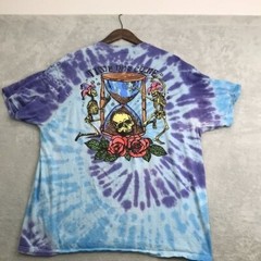 Ripple Junction Tie Dye Tee With Skeleton Graphics Front & Back Size 2X