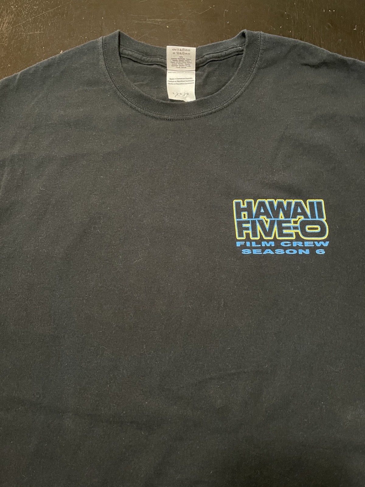 Hawaii Five-O Film Season 6 Film Crew T-Shirt, Black, Size: Large