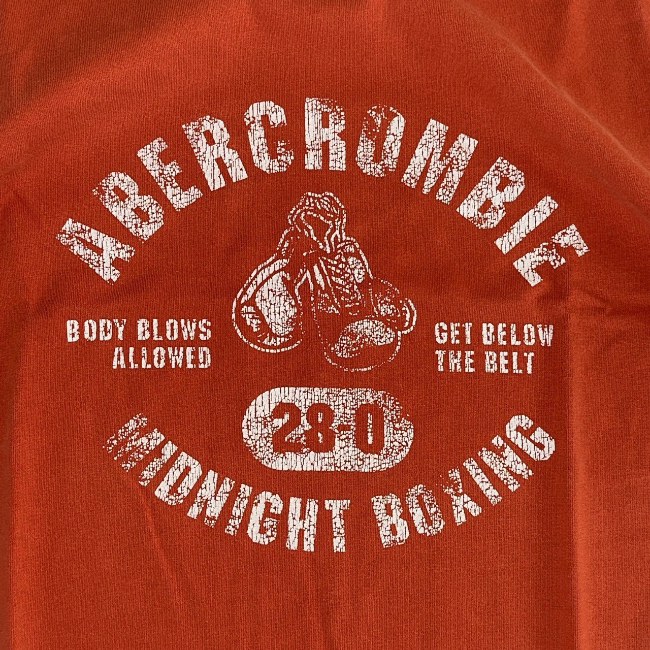 Abercrombie & Fitch Men’s Orange Boxing Graphic Cotton Crewneck Tee S gallery