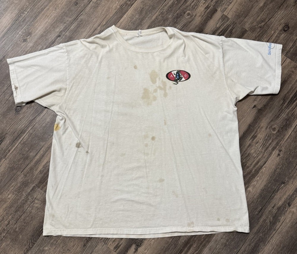 90s Amphibious Outfitters Nitrogen Narcosis Frog Shirt 3XL 1990s Distressed